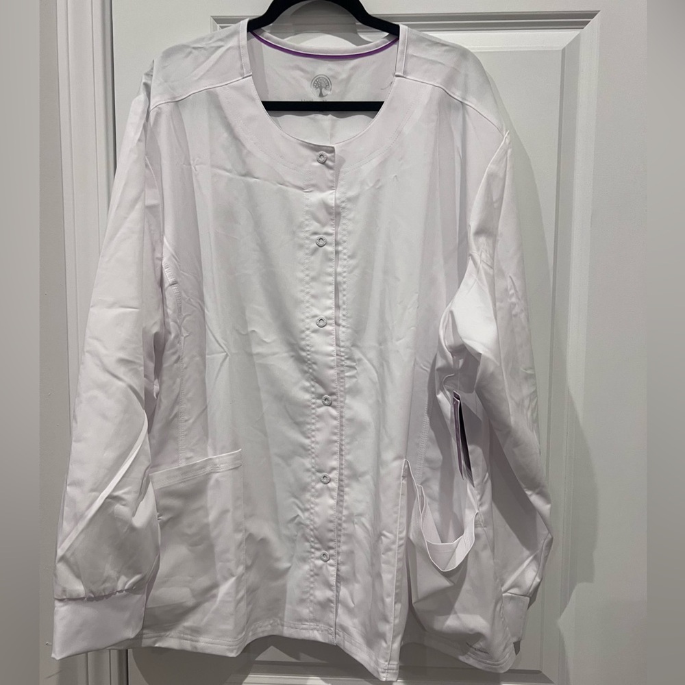 Healing Hands Daisy Snap-Up Scrub Jacket 5X